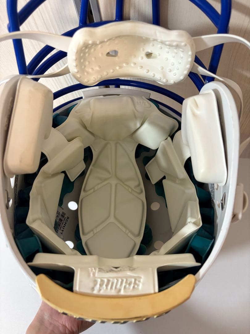 Schutt アメリカンフットボールヘルメット ホワイト/ブルー