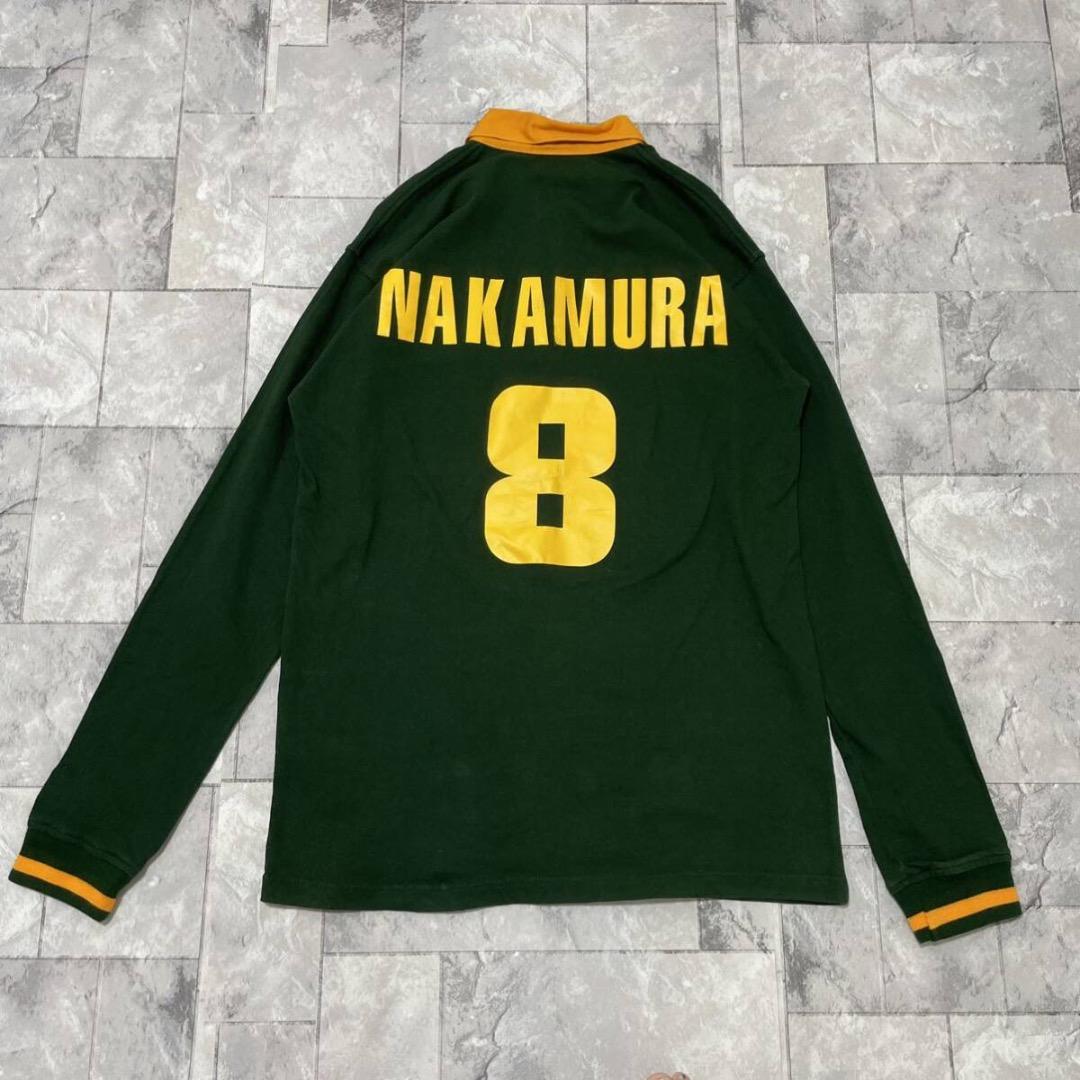 90s NIKE ラガーシャツ 長袖 刺繍ロゴ 南アフリカ代表 銀タグ ラグビー