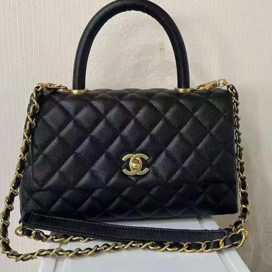 coco handleブラックショルダーバッグ