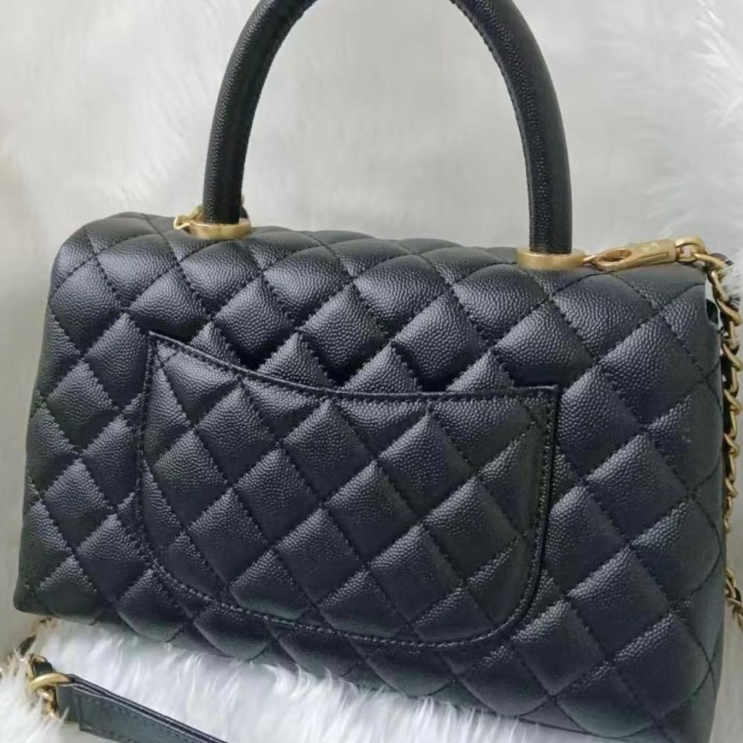 coco handleブラックショルダーバッグ