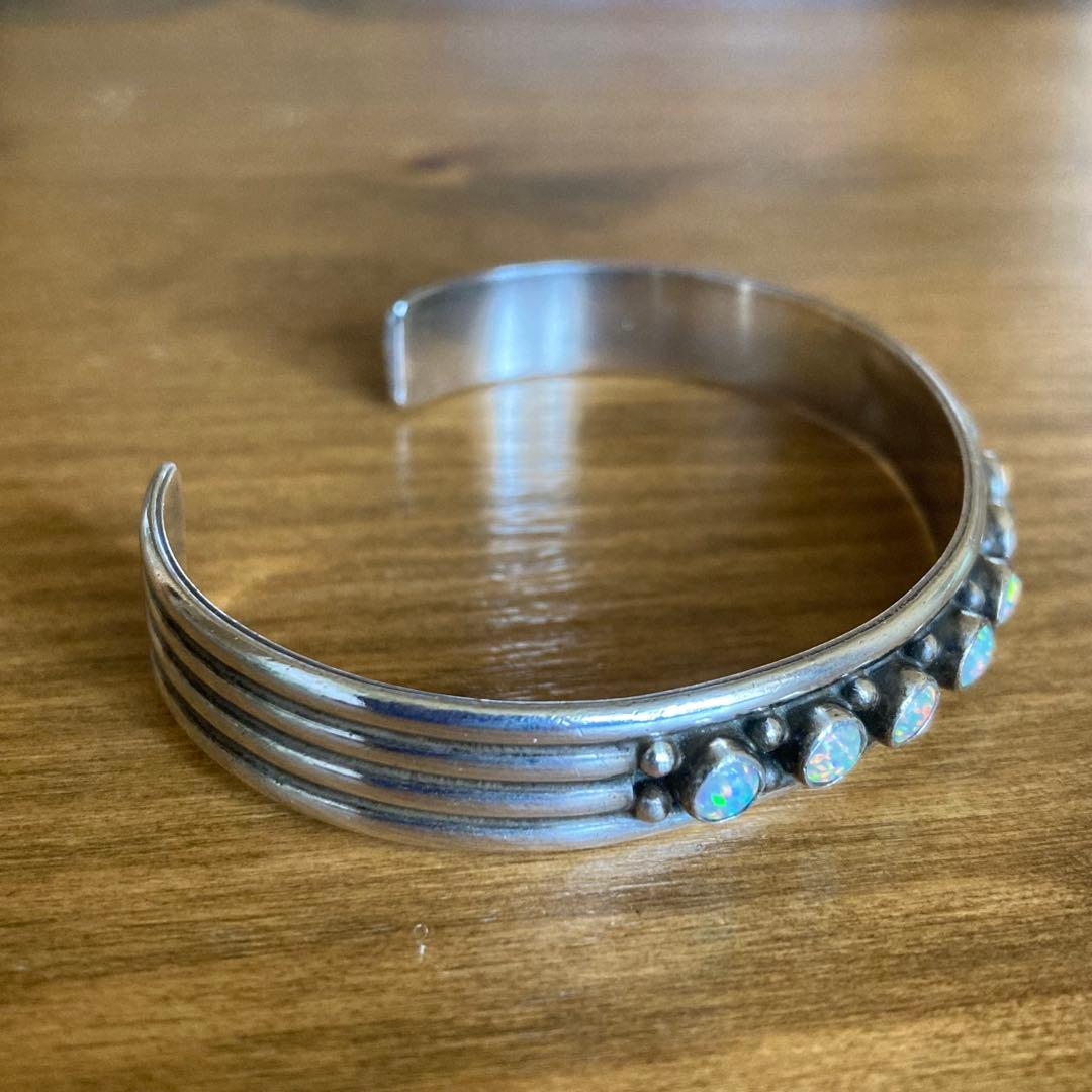 インディアンジュエリー オパール バングル シルバー