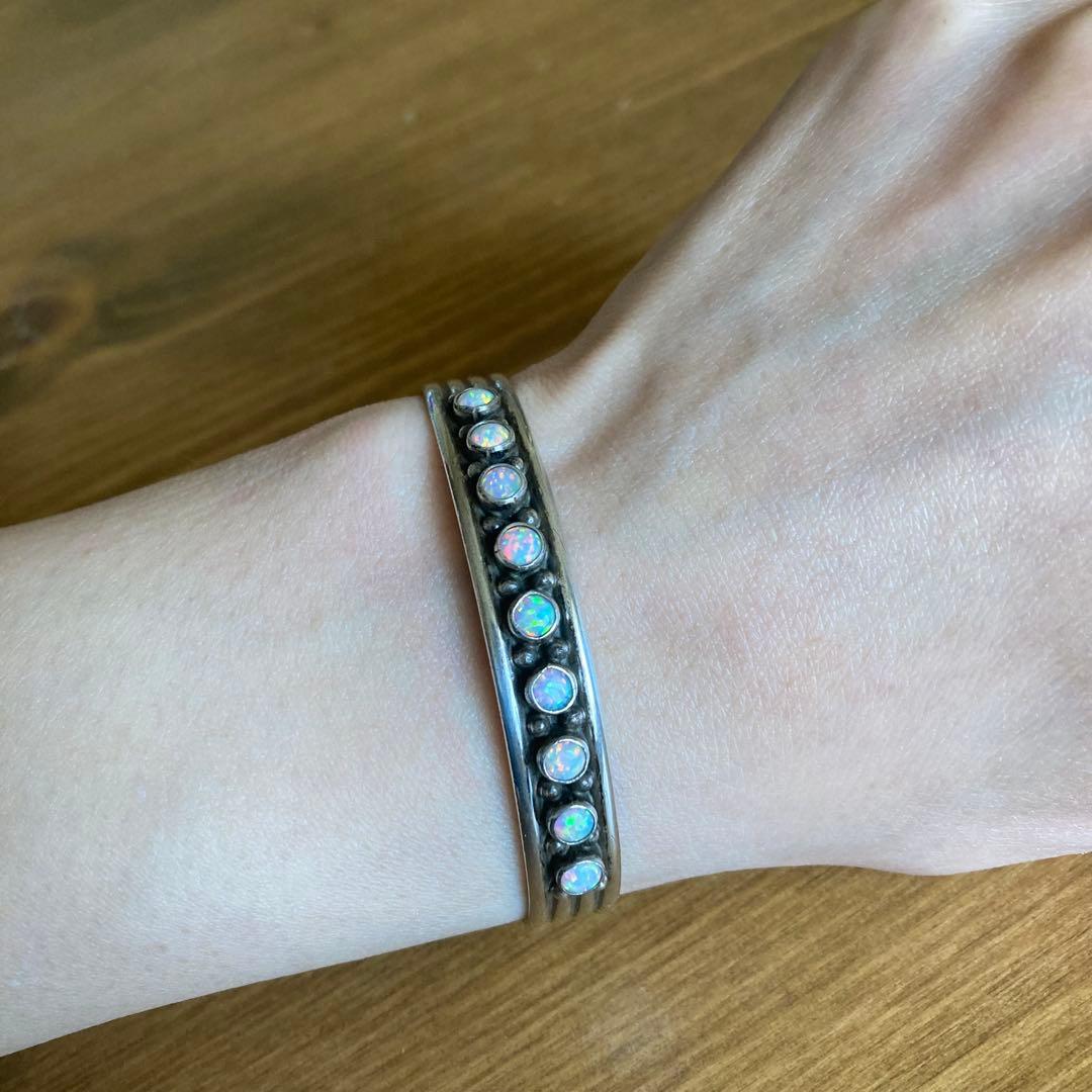 インディアンジュエリー オパール バングル シルバー