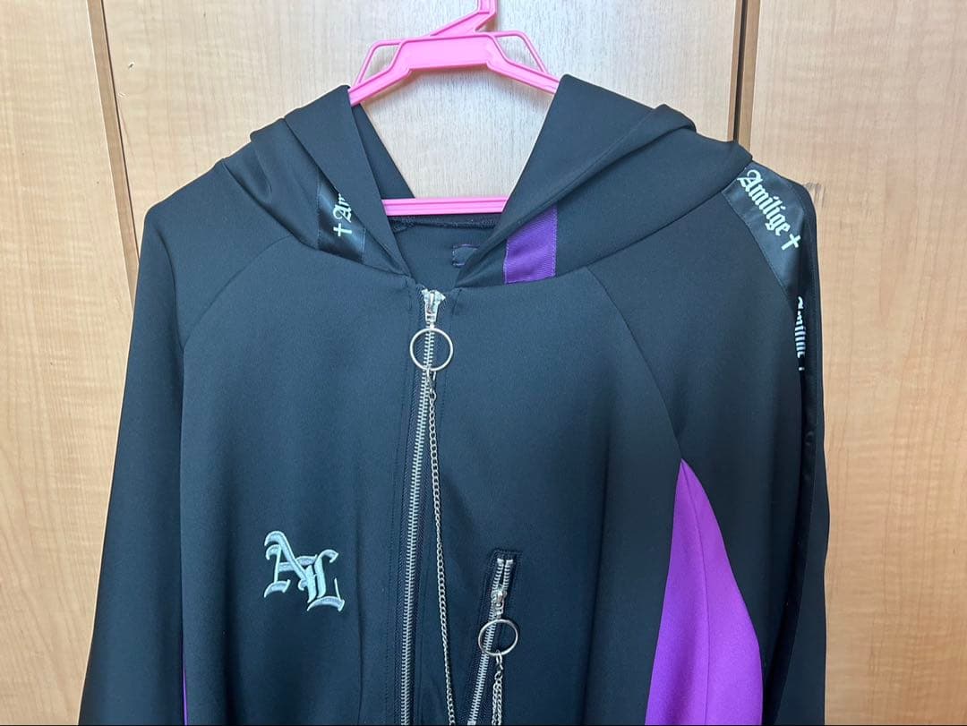 Amilige アミリージュ ドルマンスリーブジャージZIPパーカー