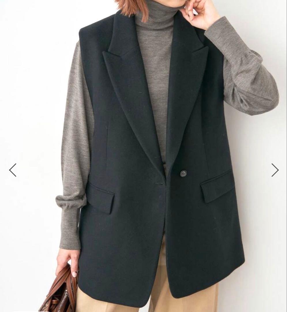 新品 spick and span メルトンジレ ノースリーブ ジャケット