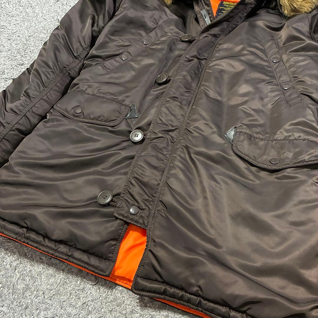 【美品】アルファインダストリーズ N-3B スリムフィット L ディープブラウン