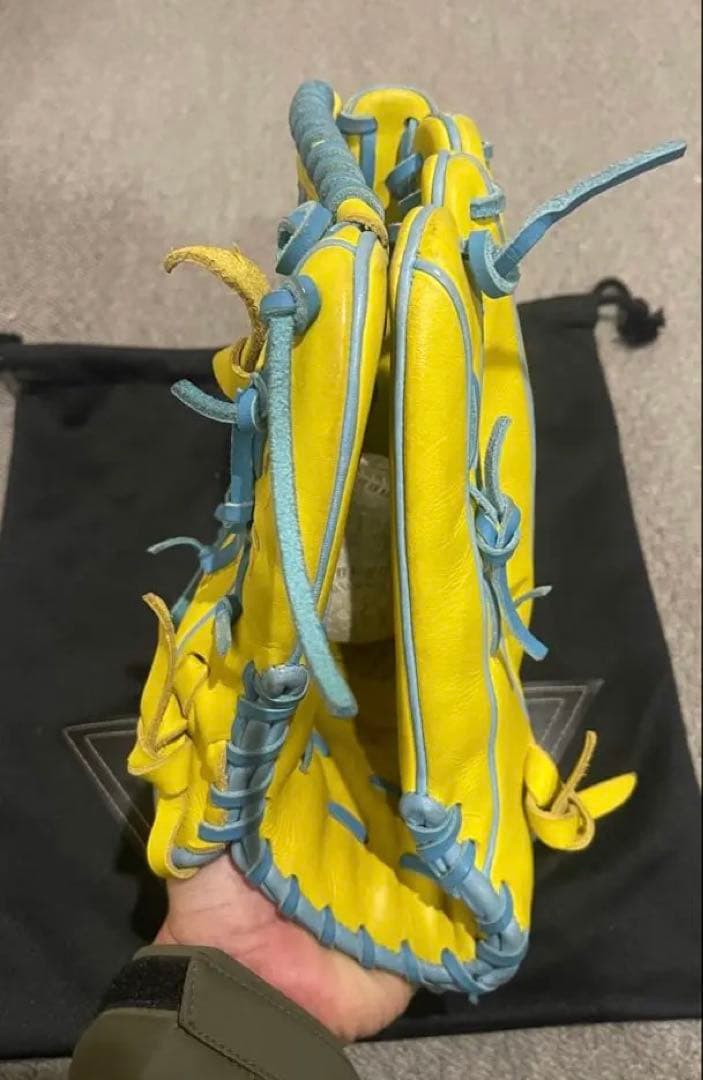 ミズノ　グローバルエリート 外野手用　オーダー　イエロー×ターコイズ　最終値下