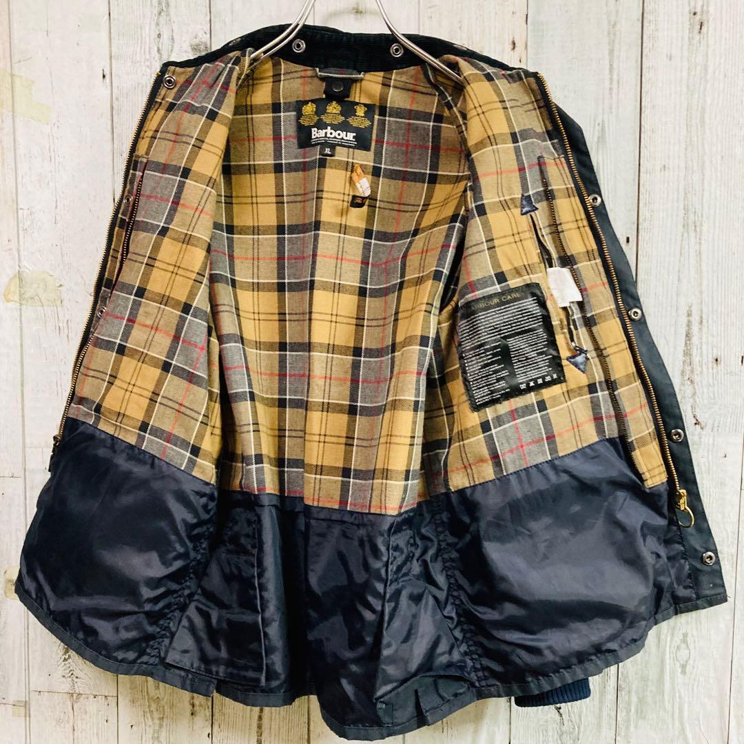 Barbour バブアー　ビデイル　ネイビー　XL 英国製　オイルドジャケット
