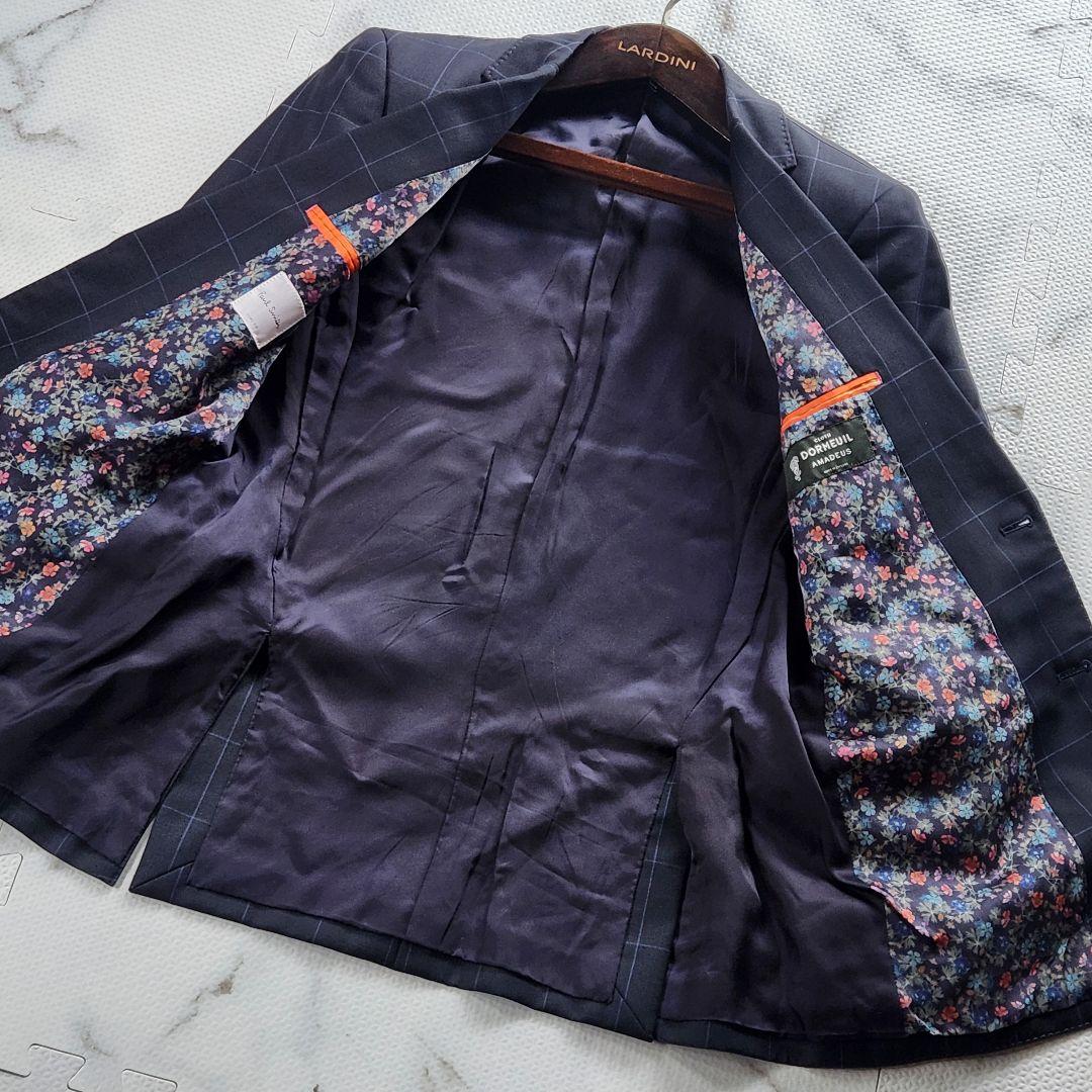 入手困難✨ポールスミス 現行タグ 最高級 ドーメル生地 花柄 チェック