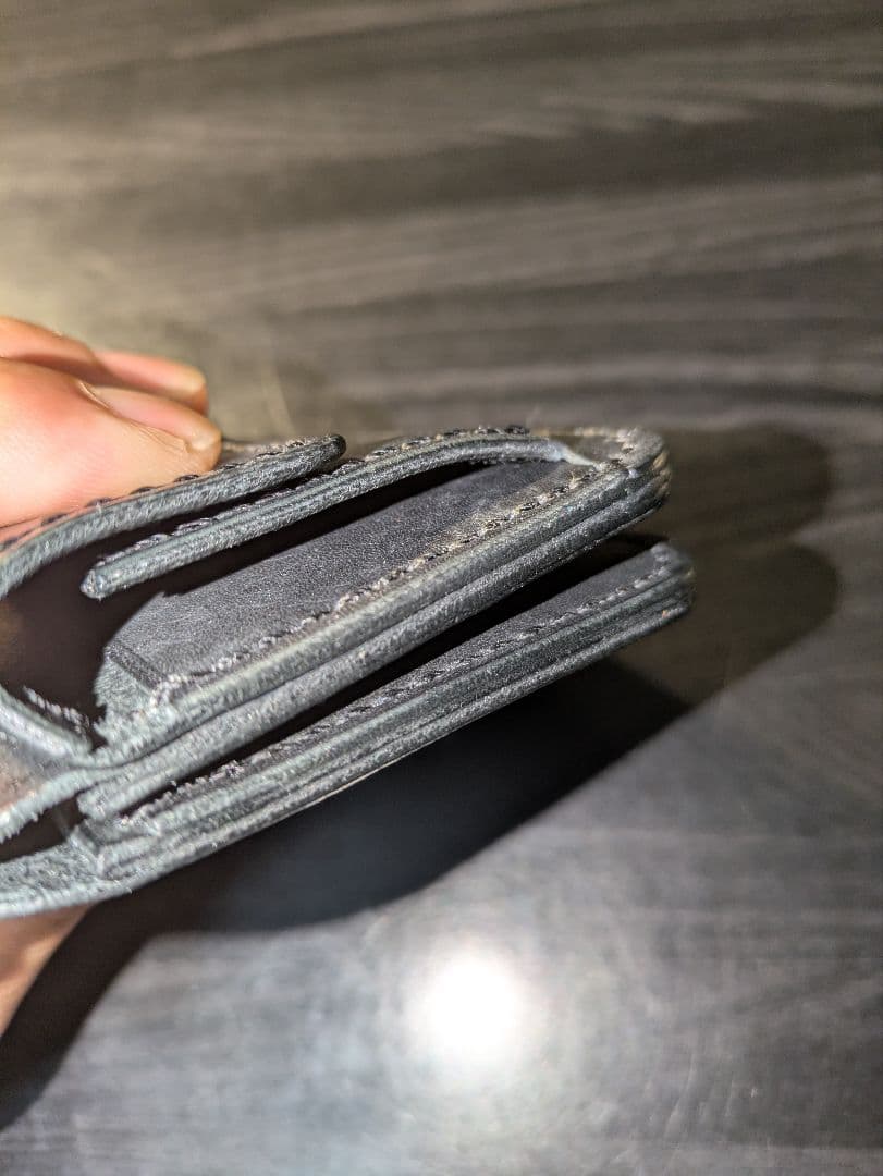 イタリアンレザー マネークリップ式 コンパクト 財布 総手縫い ハンドメイド 3