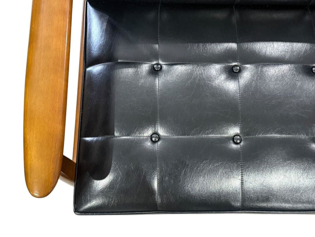 ◯①カリモク60 Kチェア 2シーター 2人掛け ブラック レザー ソファのみ