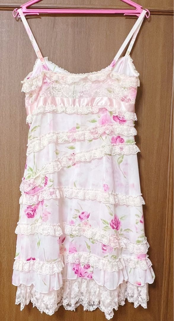 【美品】ジーザスディアマンテ　復活ぼかし薔薇柄　お嫁ワンピース　42