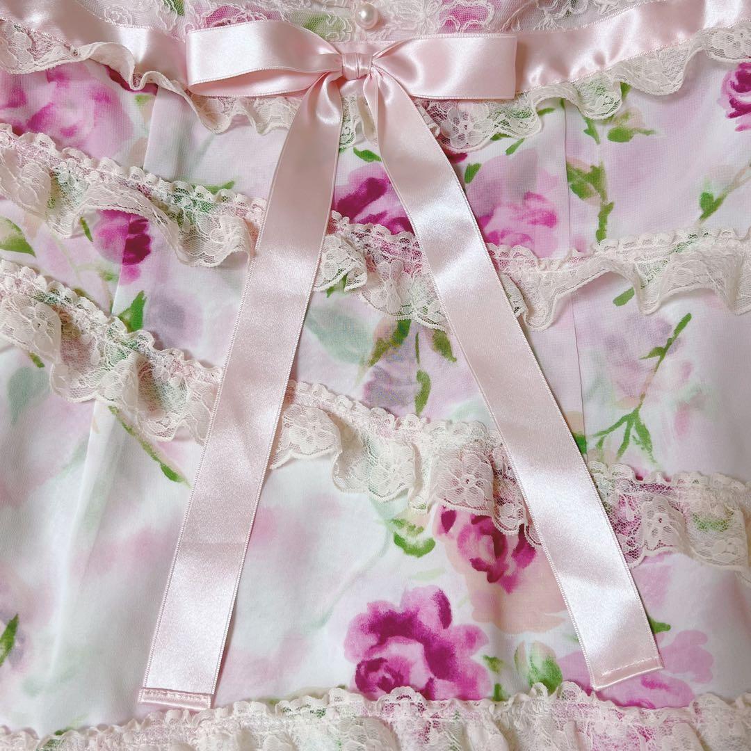 【美品】ジーザスディアマンテ　復活ぼかし薔薇柄　お嫁ワンピース　42