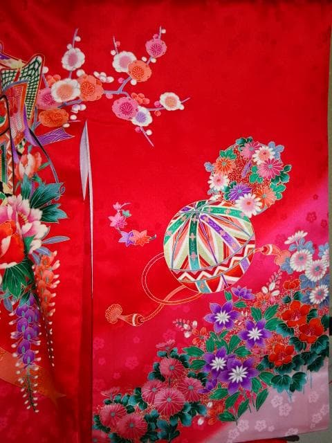 産着一つ身　女児着物　赤