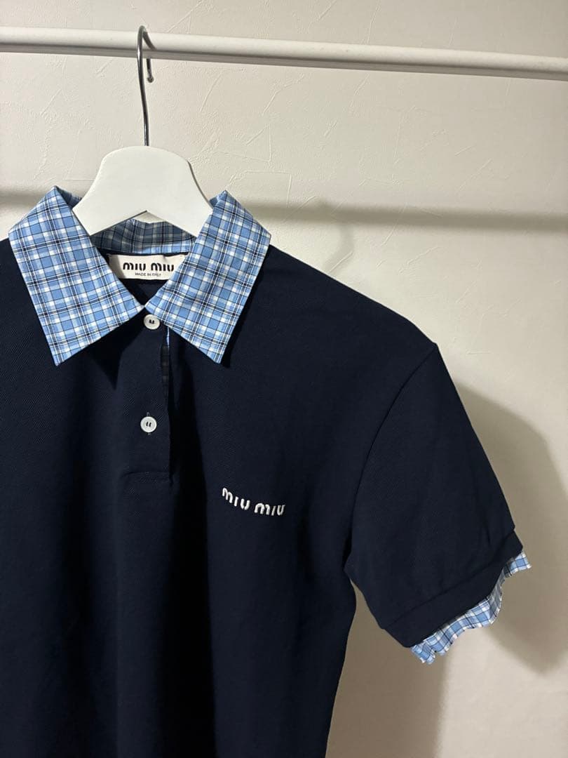 Miu Miu ミュウミュウ MJN555 ピケ×ポプリン ポロシャツ