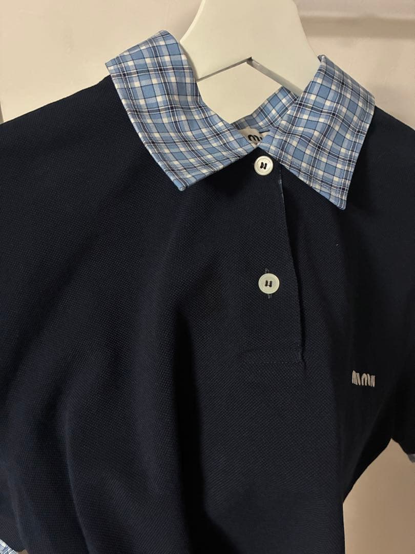 Miu Miu ミュウミュウ MJN555 ピケ×ポプリン ポロシャツ