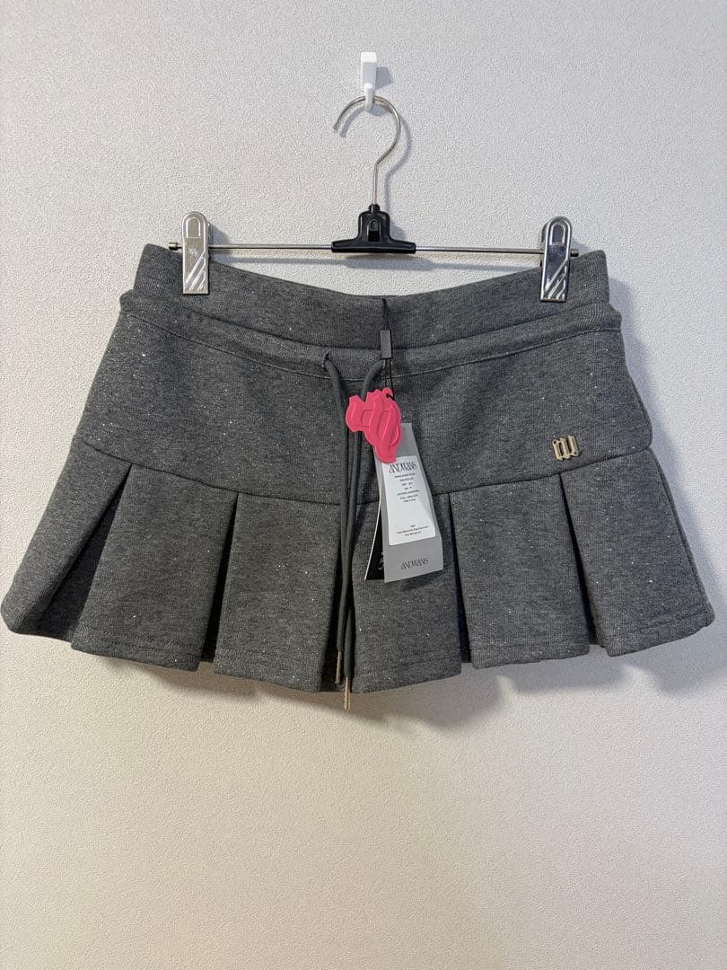 【ANDWANG】 Kirakira box pleats mini skirt