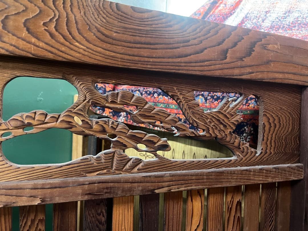 ☆さ☆ ＊木製 欄間 パーティション 和風衝立 目隠し セット 古道具