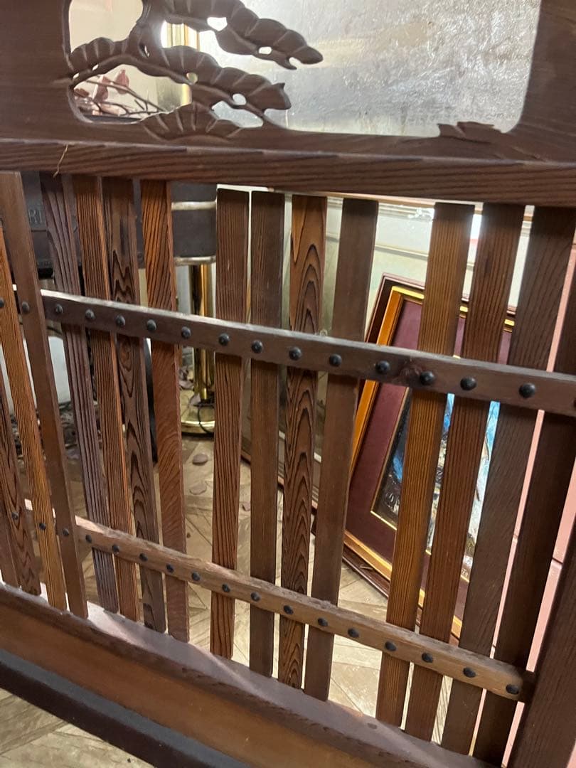 ☆さ☆ ＊木製 欄間 パーティション 和風衝立 目隠し セット 古道具