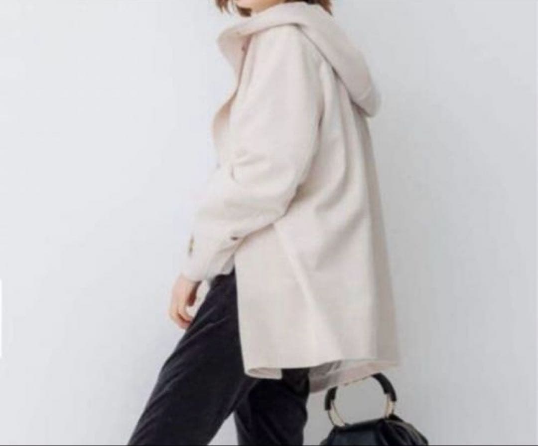 23区 ウールカシミヤ　ビーバー フード付き ショートコート 44