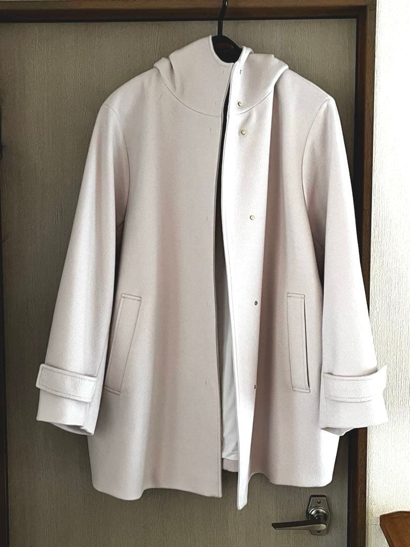 23区 ウールカシミヤ　ビーバー フード付き ショートコート 44