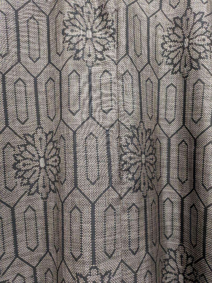 着物リメイクワンピース★7マルキ大島紬★Aラインワンピース&トート★ML〜LL