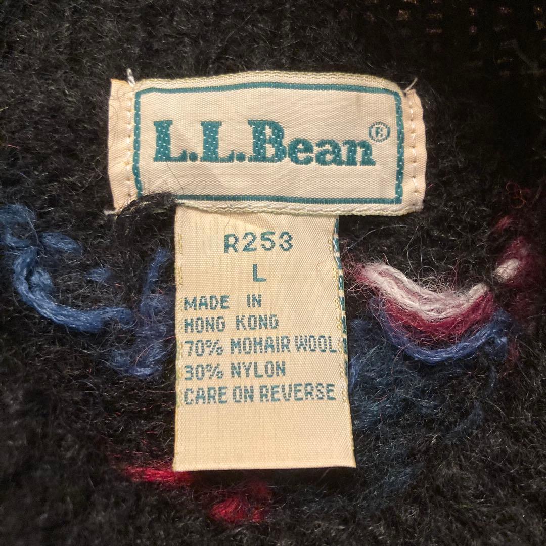 80s L.L.Bean モヘア混 花柄 ノルディック ニット ビンテージ