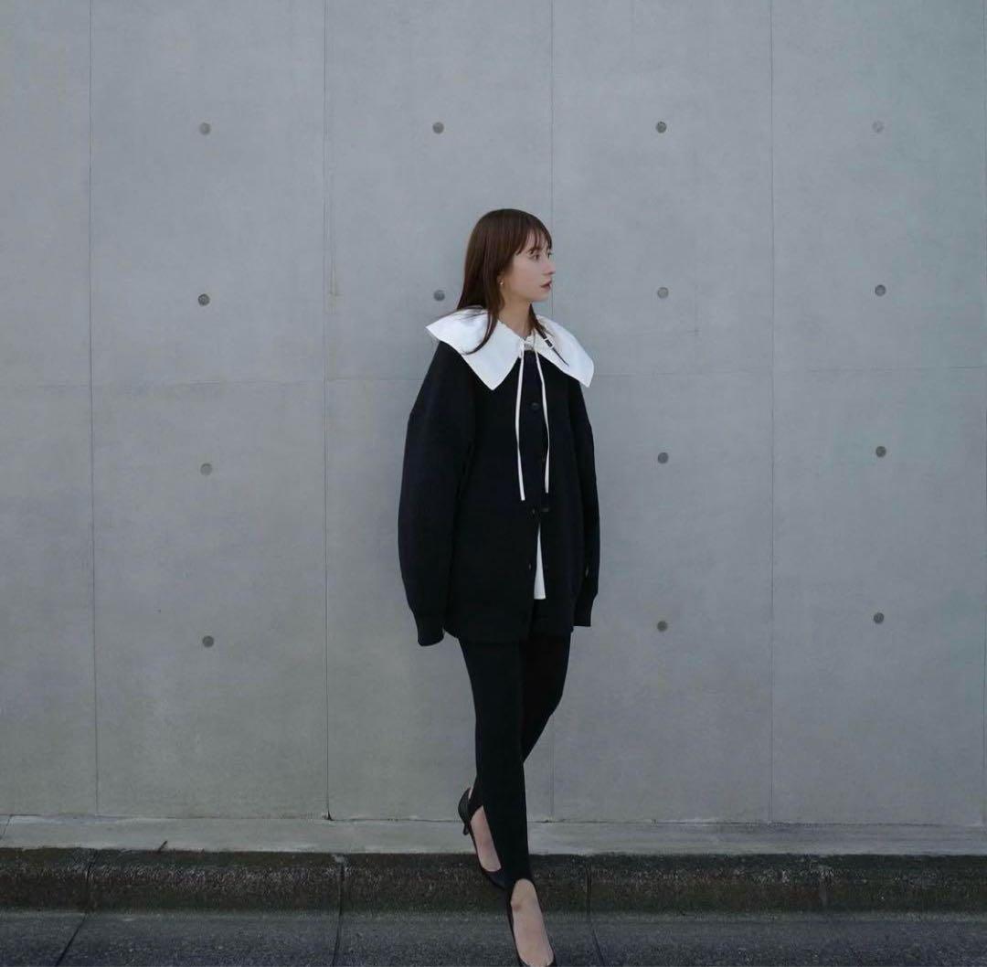 CLANE BIG COLLAR DRAWSTRING BLOUSE ホワイト2