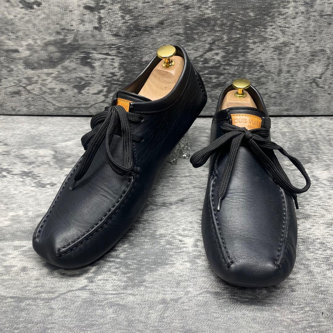 ルイヴィトン ドライビングレザーシューズ モカシンブラック