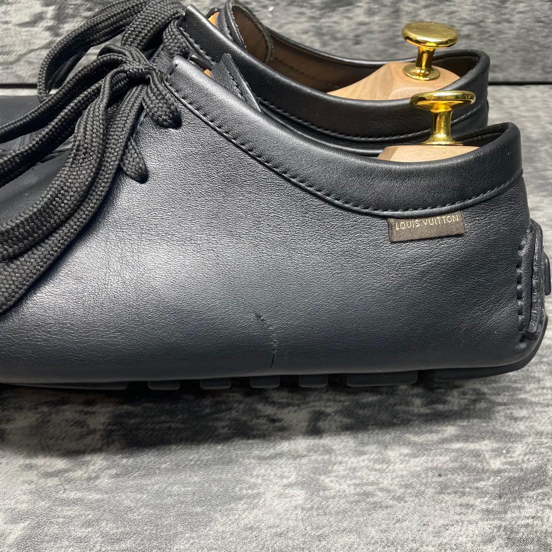 ルイヴィトン ドライビングレザーシューズ モカシンブラック