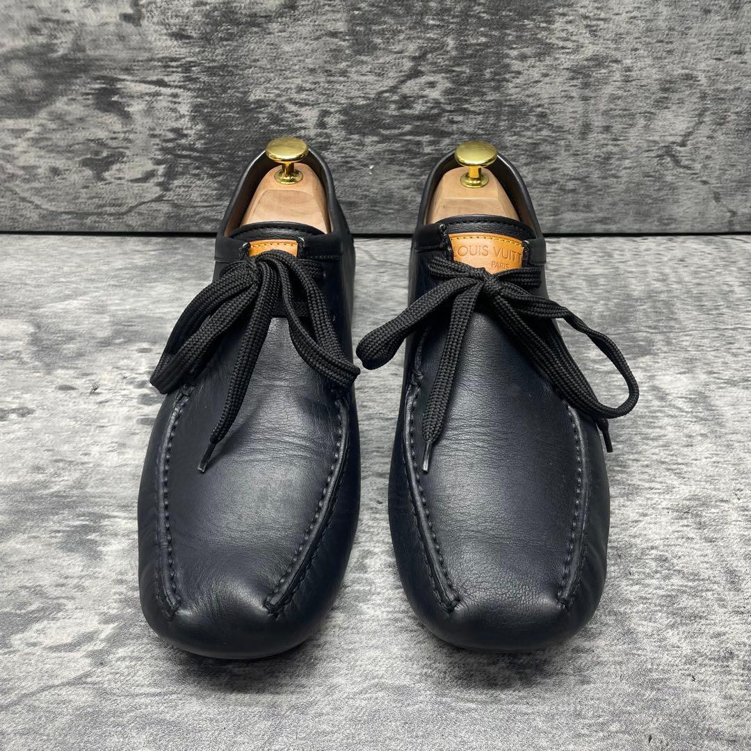 ルイヴィトン ドライビングレザーシューズ モカシンブラック