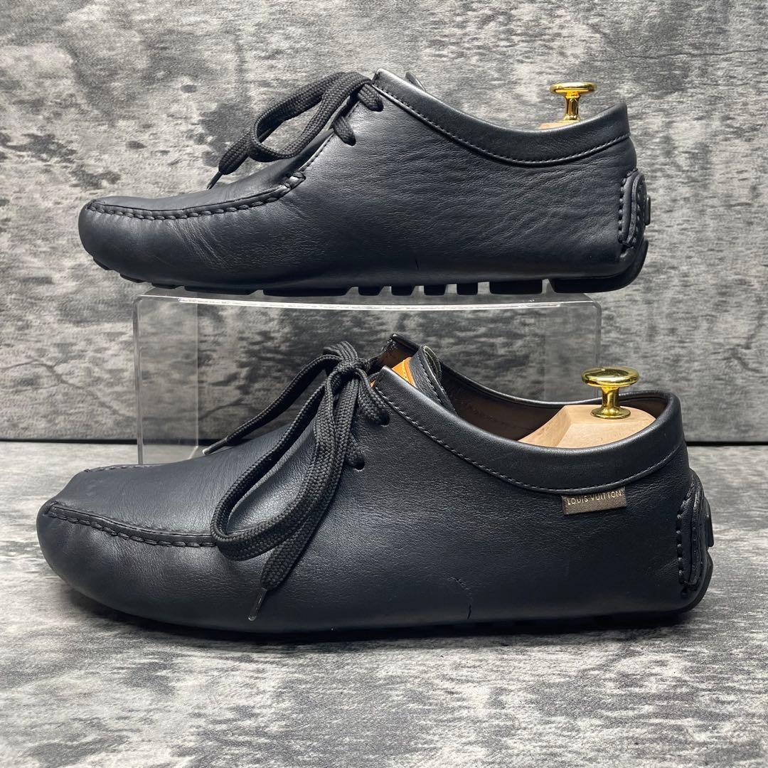 ルイヴィトン ドライビングレザーシューズ モカシンブラック