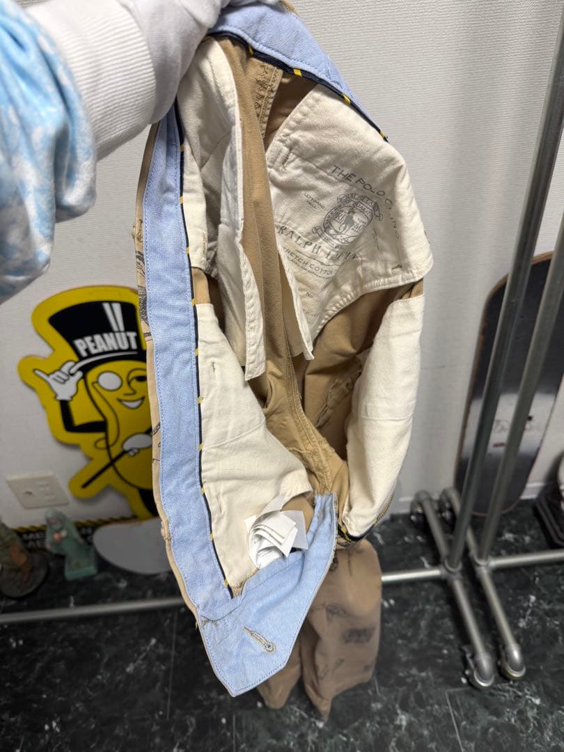 POLO RALPH LAUREN チノパンツ 総柄　手描き　トラウザーズ　32