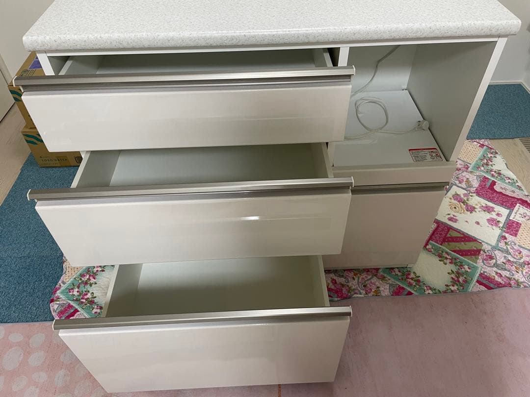 ニトリ　キッチンカウンター　アルミナ2 100CT WH 幅100