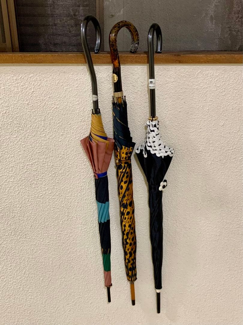 レア美品王室御用達イギリス製FOX社長傘雨傘ゴールド系植物柄フサ付き上品な傘