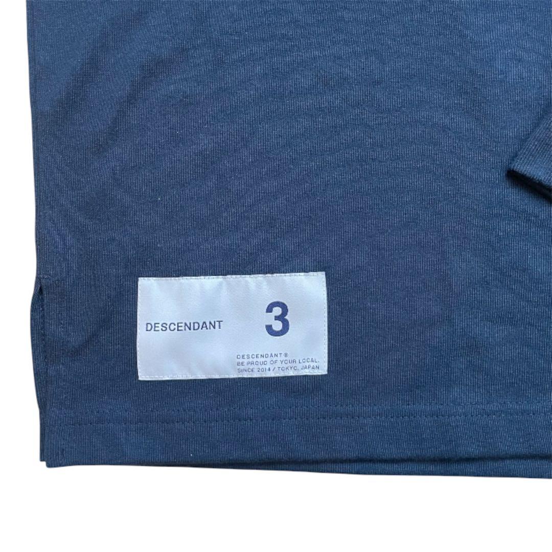[美品]DESCENDANT ネイビー 長袖ポロシャツ サイズ3