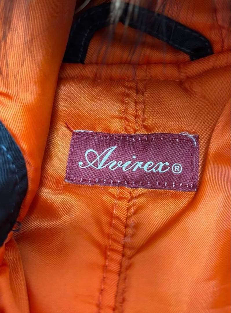avirex fireman military fur coat ブラック S