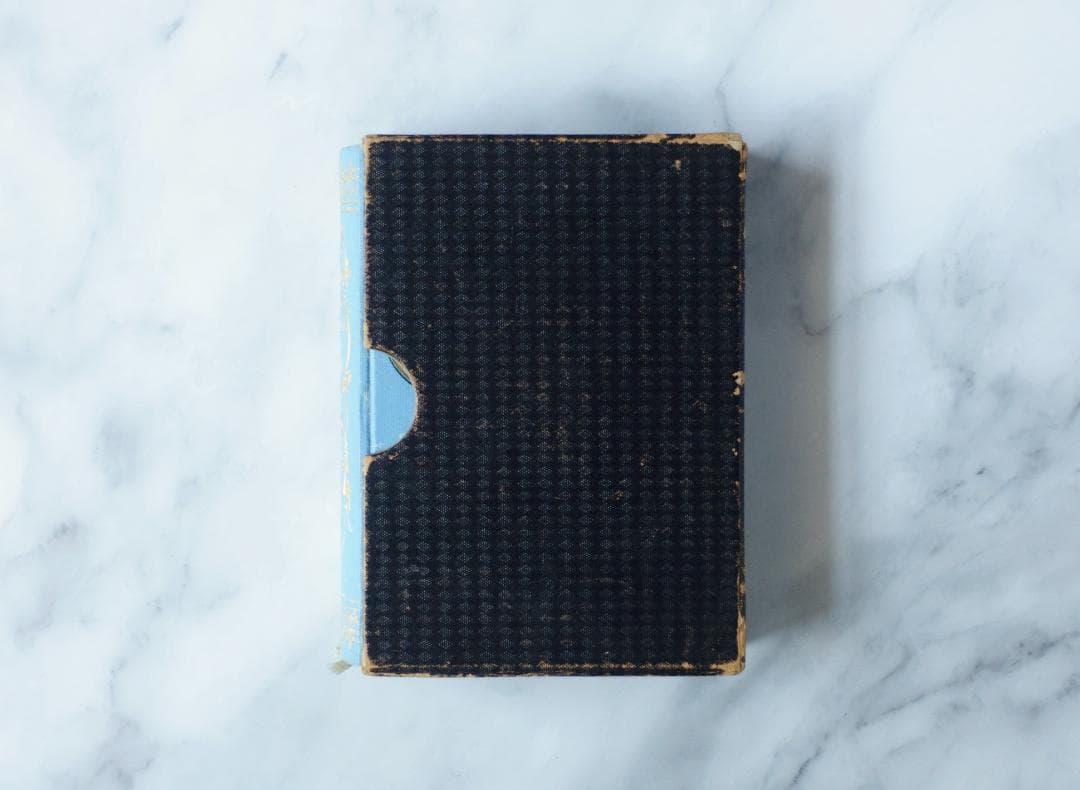 ドイツ 古書 アンティーク 勿忘草のメモリアルブック 青 洋書 希少 レア