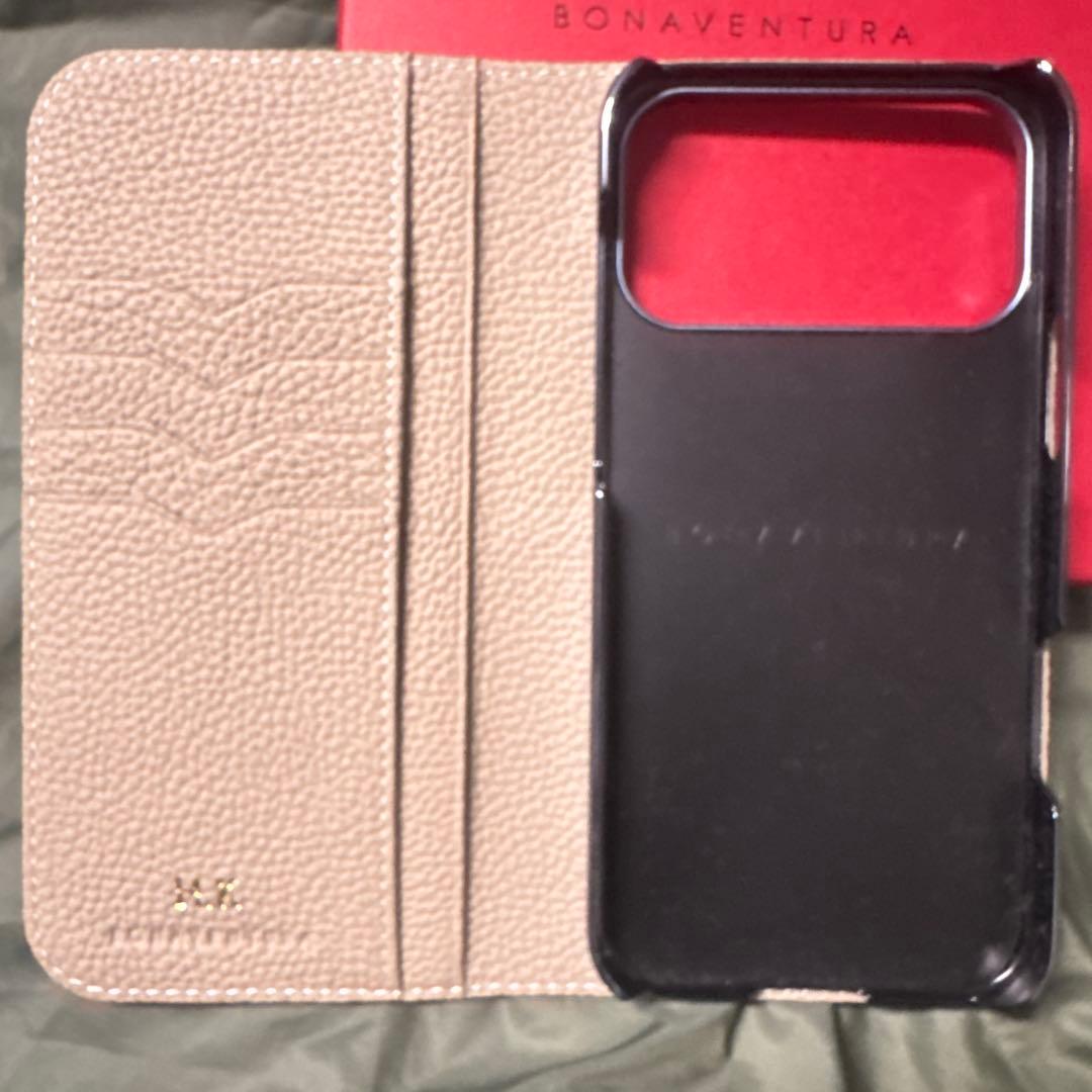 BONAVENTURA iPhone17proMAX用　手帳型ケース　色エトープ