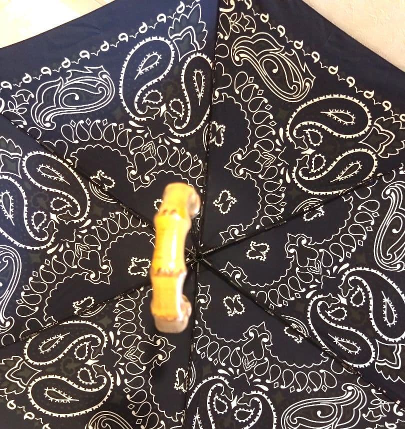 美品　マニプリ　日傘　折りたたみ　ペイズリー　ブラック