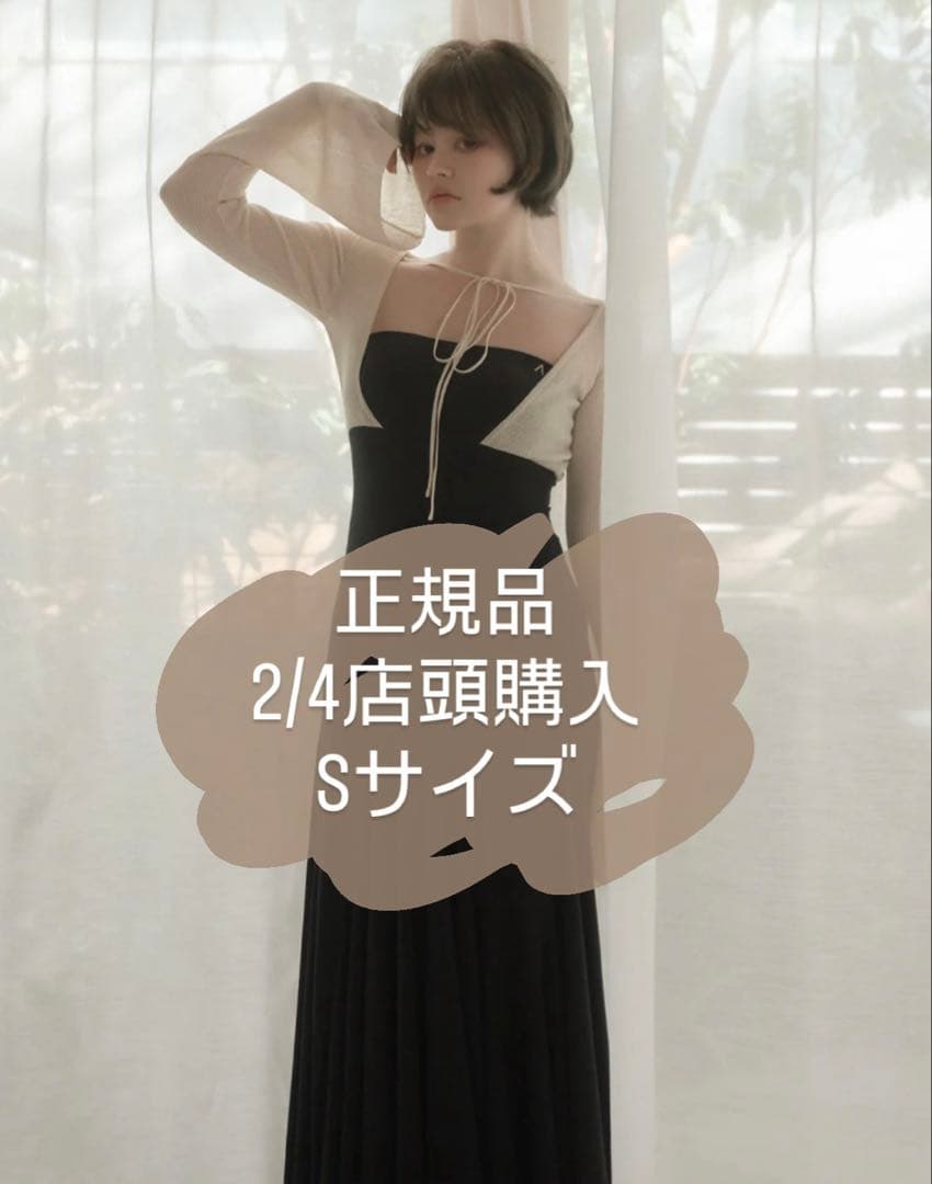andmary Sara silky dress black Sサイズ