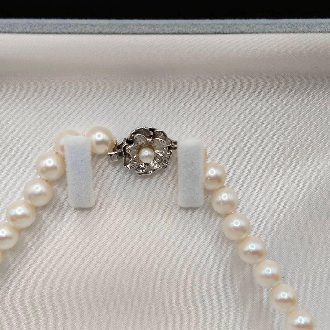 あこや パールネックレス 本真珠 7～8mm珠 シルバー刻印 極美品