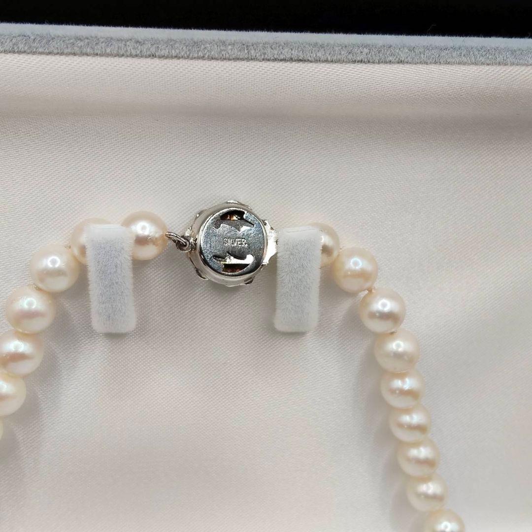 あこや パールネックレス 本真珠 7～8mm珠 シルバー刻印 極美品