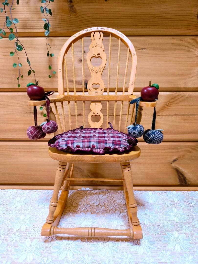 ⭐️アメリカンカントリー雑貨❤まん丸りんごのロッキングチェア✿ドール用✿