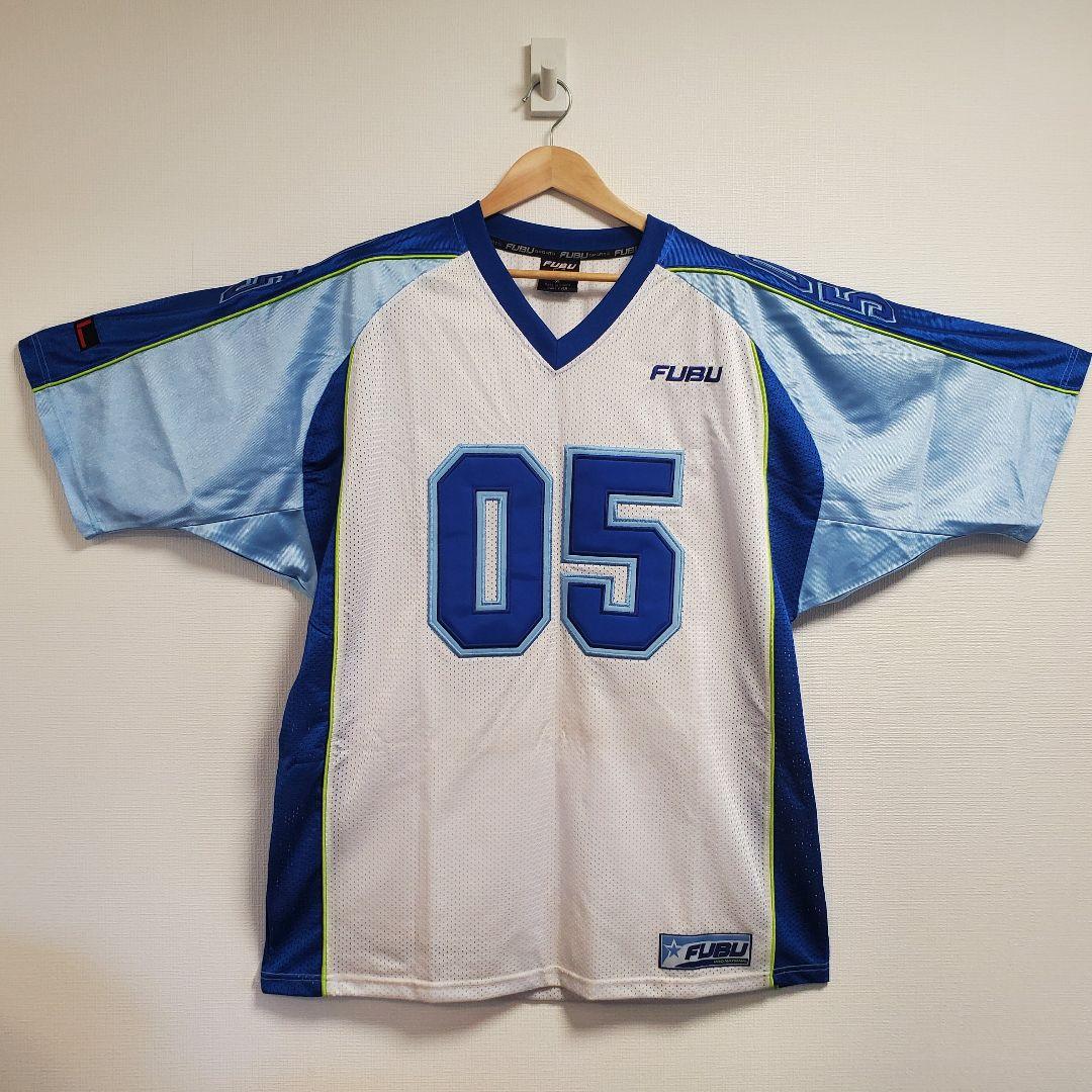 美品 FUBU XLサイズ 90s ゲームシャツ フットボールシャツ メッシュ