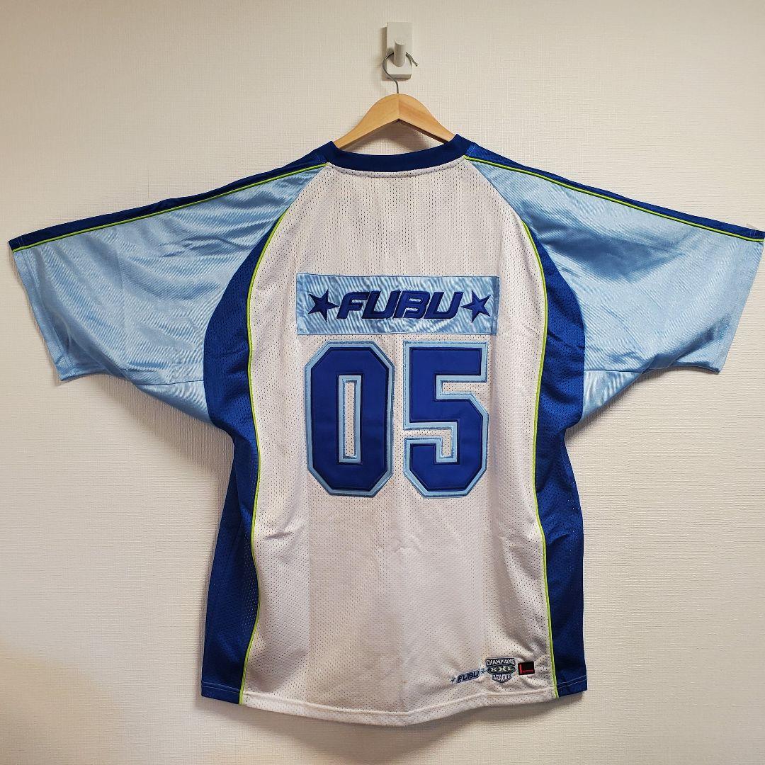 美品 FUBU XLサイズ 90s ゲームシャツ フットボールシャツ メッシュ