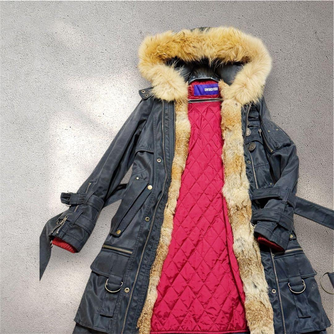 SWORD FISH ２WAY ロングモッズコート　ロングコート　リアルファー