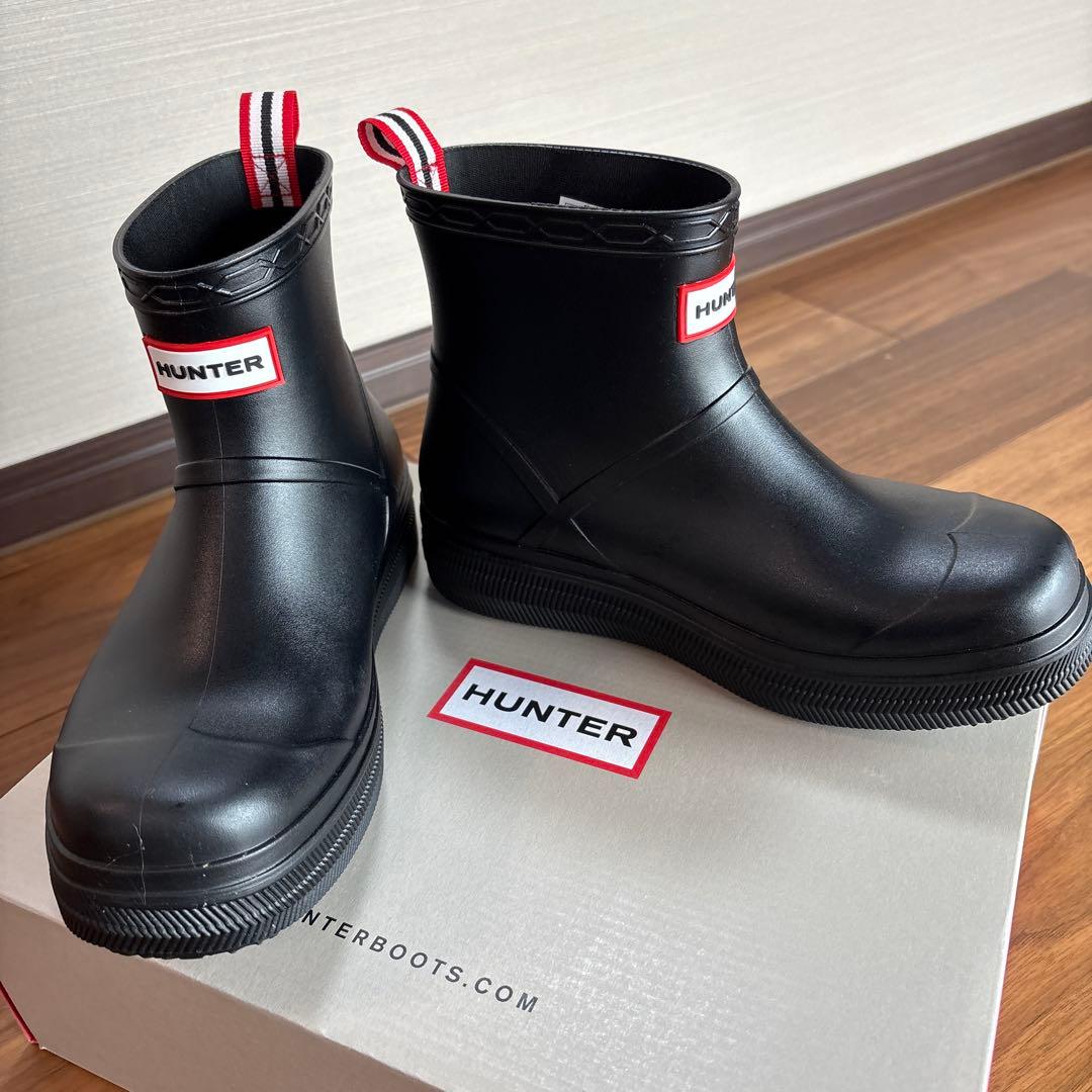 HUNTER ブラック レインブーツ US 7