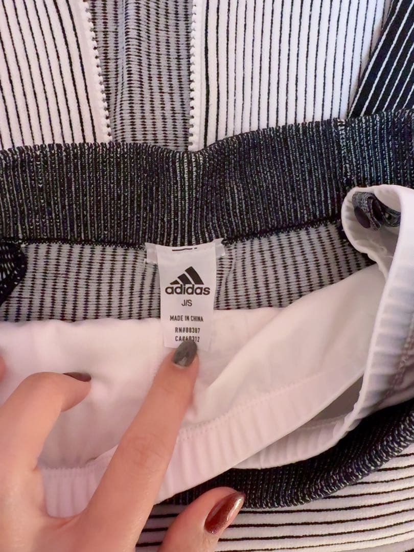 adidas ストライプ フーディー スカート セット M