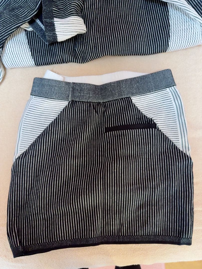 adidas ストライプ フーディー スカート セット M