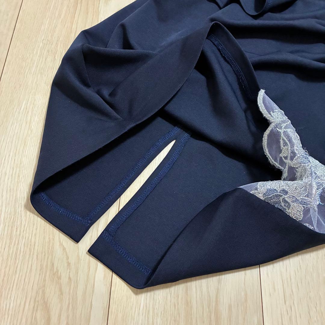 極美品✨ソブレ キャバドレス ビジュー ペプラム タイトドレス ネイビー M